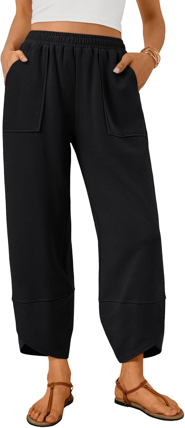 Trendy Queen Women's Wide Leg Pants Barrel Sweatpants | Amazon (US)