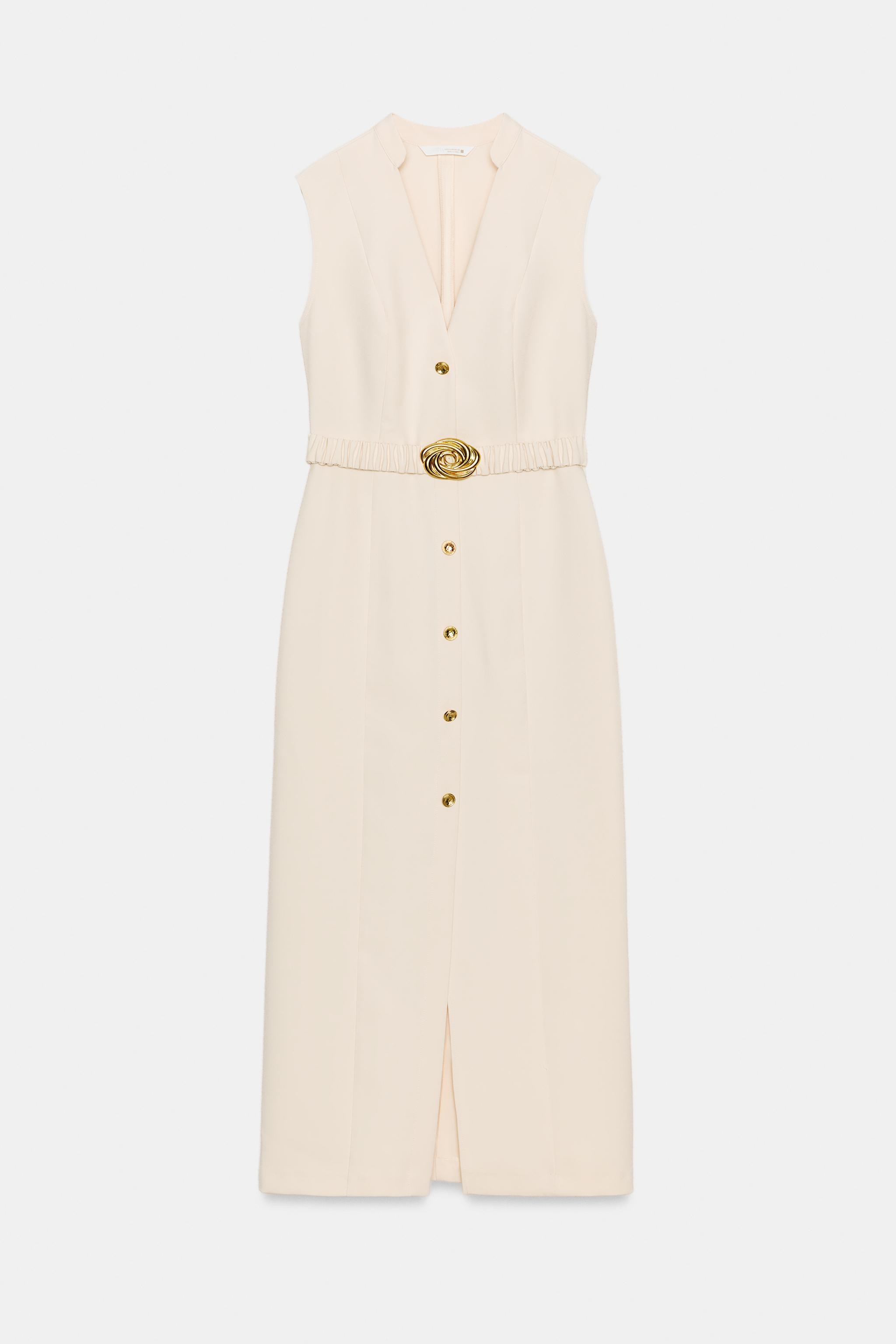 MIDI DRESS WITH BELT | Zara UK