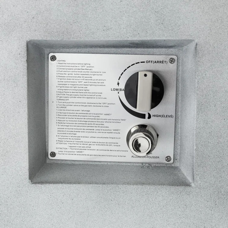 25'' H x 32'' W Concrete Propane Outdoor Fire Pit Table | Wayfair North America