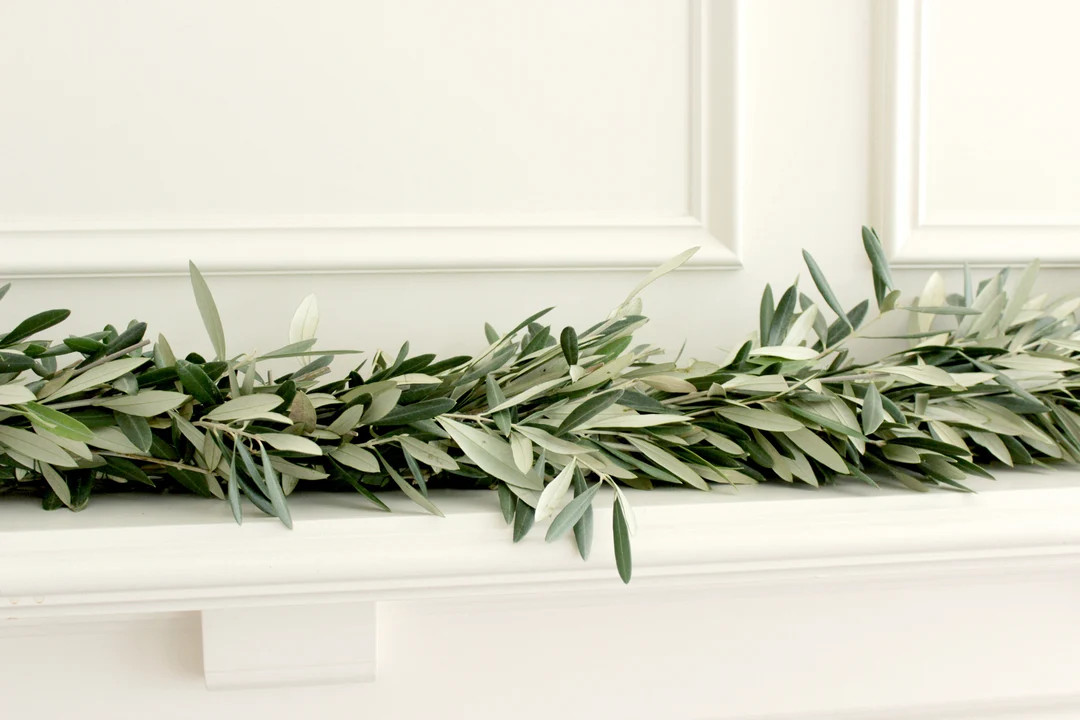 Handmade Fresh Olive Branch Greenery Garland 6 Feet for Home Wedding Holidays Fall & Winter Table... | Etsy (US)