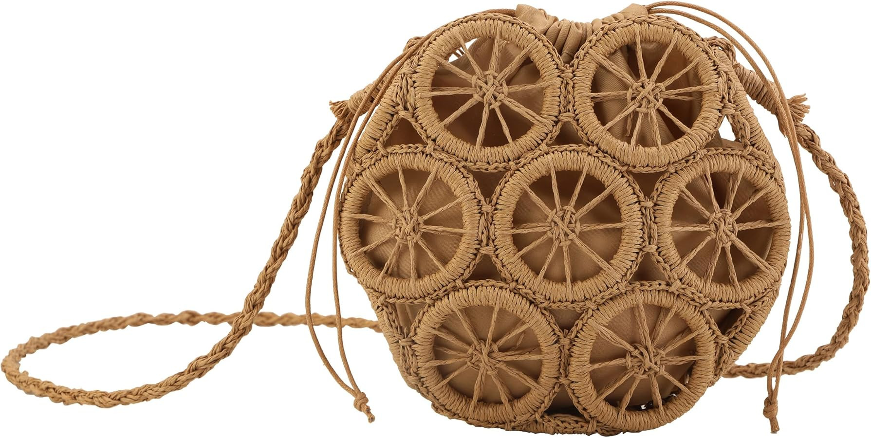 Crossbody Straw Bags for Women, Hollowed-out Lemon Hand Woven Shoulder Bag with Rattan Strap, Trendy 2026 Beach Purses | Amazon (US)