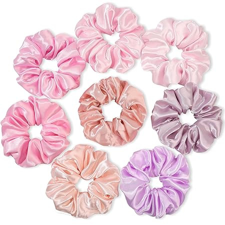 Scrunchies for Women Hair Ties Bands Satin Hair Scrunchies for Girls Big Scrunchies for Women's T... | Amazon (US)