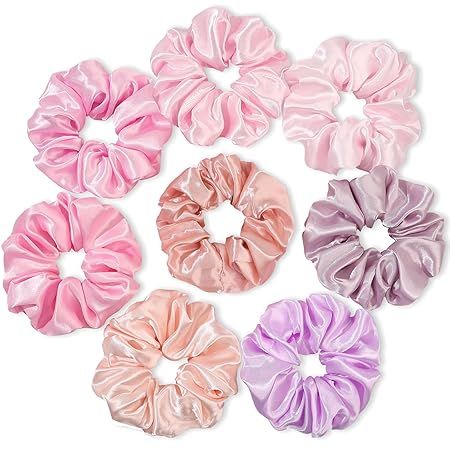 Scrunchies for Women Hair Ties Bands Satin Hair Scrunchies for Girls Big Scrunchies for Women's T... | Amazon (US)