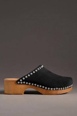 By Anthropologie Studded Wood-Bottom Clogs | Anthropologie (US)