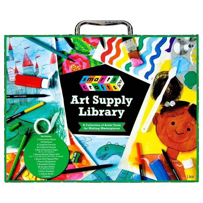 Smarts & Crafts Art Supply Library, 49 Pieces, Unisex, Kids & Teens | Walmart (US)