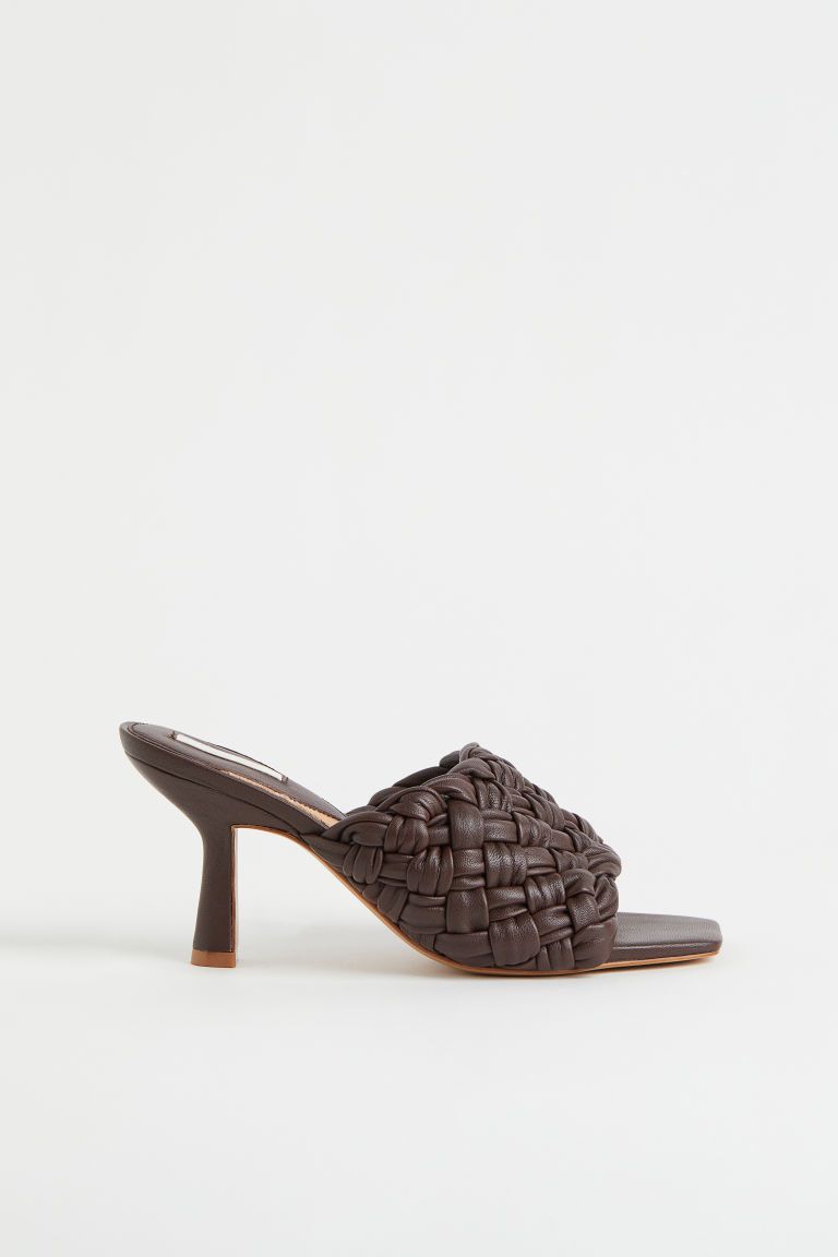 H & M - Leather Slip-on Sandals - Brown | H&M (US + CA)