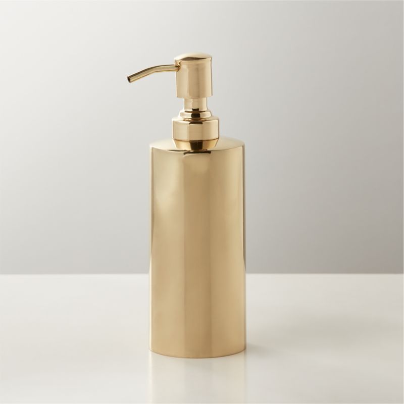 Elton Polished Brass Soap Pump + Reviews | CB2 | CB2