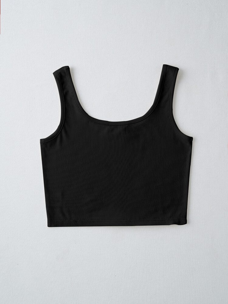 Rib-knit Crop Tank Top | SHEIN