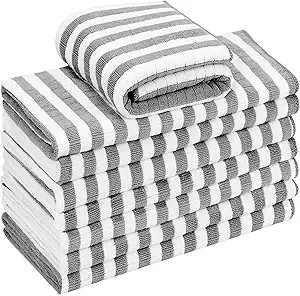Gryeer 8 Pack Microfiber Dish Towels, Super Absorbent, Soft and Lint Free Kitchen Towels(400gsm,1... | Amazon (US)