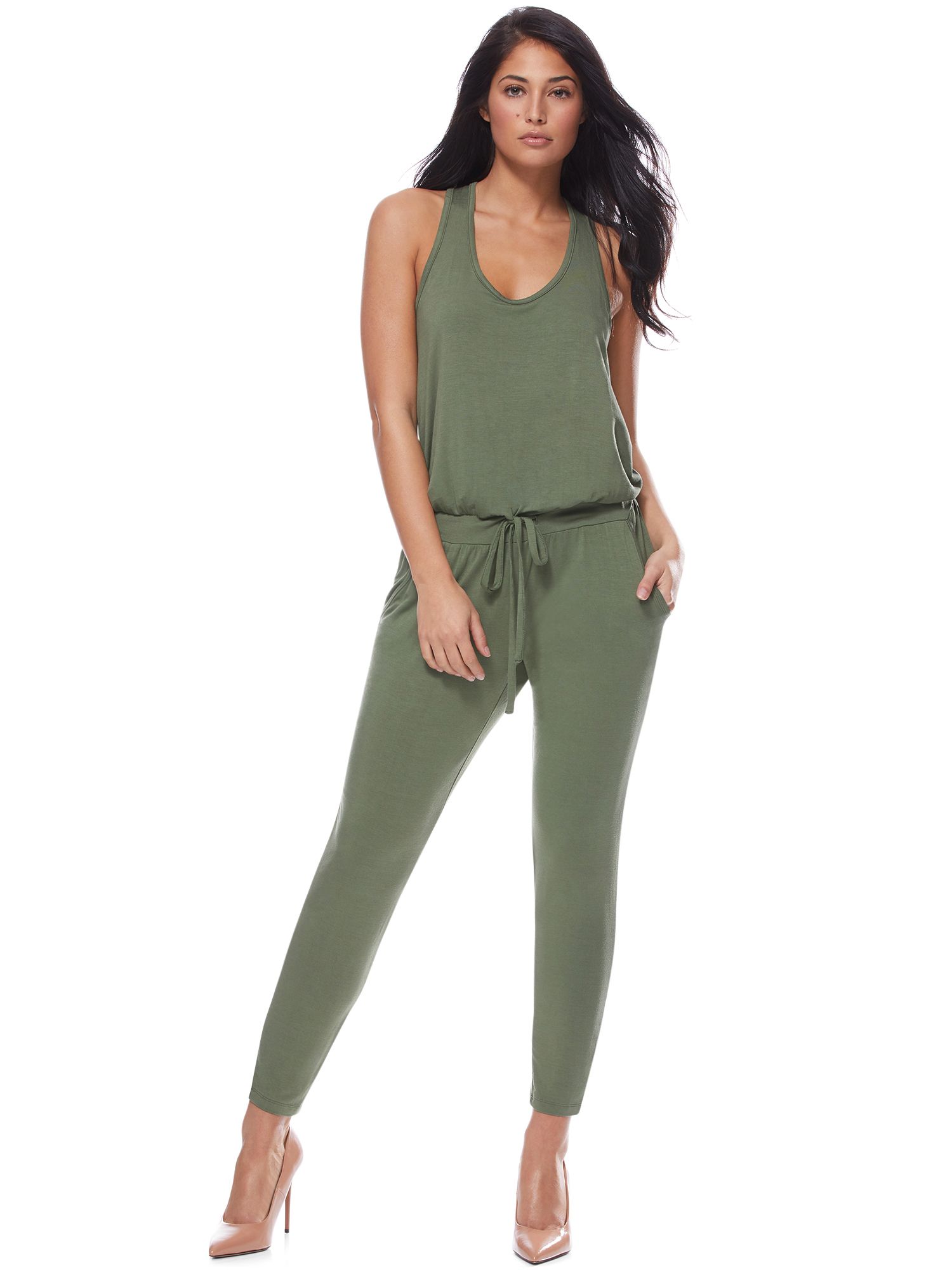 Sofia Jeans by Sofia Vergara Women's Sleeveless Knit Tie-Front Jumpsuit - Walmart.com | Walmart (US)