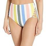 Amazon Brand - Mae Women's Swimwear Strappy High Waist Cheeky Bikini Bottom,Multi Stripe,Large | Amazon (US)