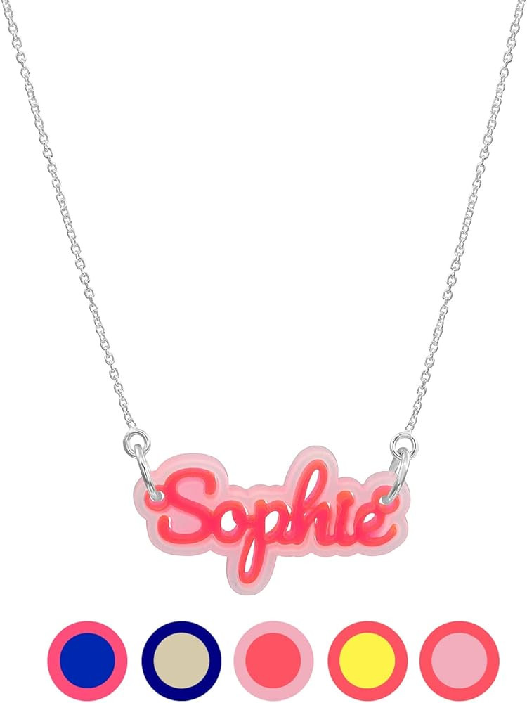 MYKA - Personalized Retro Acrylic Name Necklace With Any Custom Name - Vibrant Colors - Gift For ... | Amazon (US)