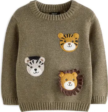 NEXT Kids' Safari Appliqué Cotton Graphic Sweater | Nordstrom | Nordstrom