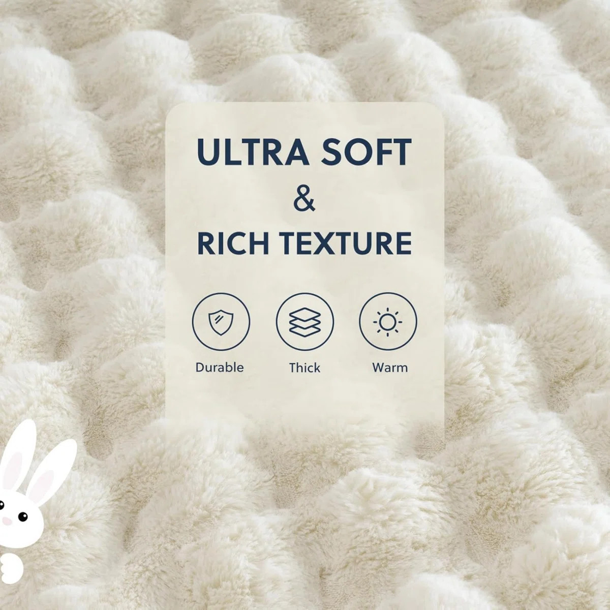 Cozy Warm Luxury Faux Fur Rabbit Throw Blanket, Knitted Soft Thick Furry Cute Plush Reversible Bl... | Wayfair North America