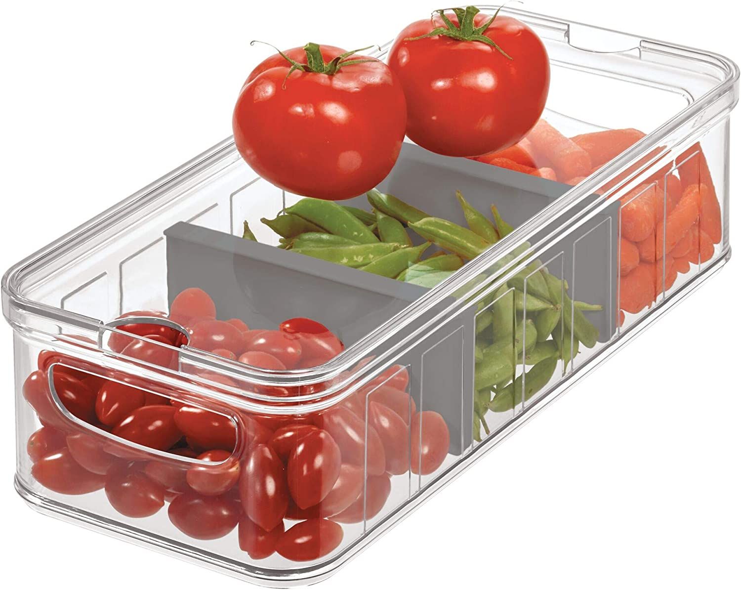 iDesign Recycled Plastic Crisp Large Divided Fruit and Vegetable Storage with Easy to Grip Integr... | Amazon (US)