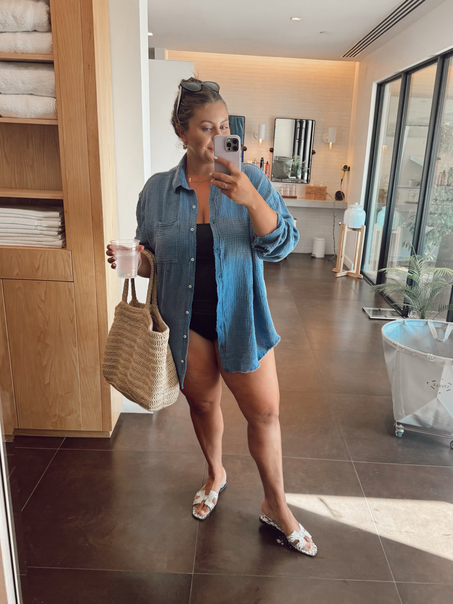 Summer outfit for the pool with one of my favorite swimsuits- wearing size 18 in swim & XL in coverup. Use CARALYN at cakes nipple covers! 

#LTKswim #LTKmidsize #LTKSeasonal