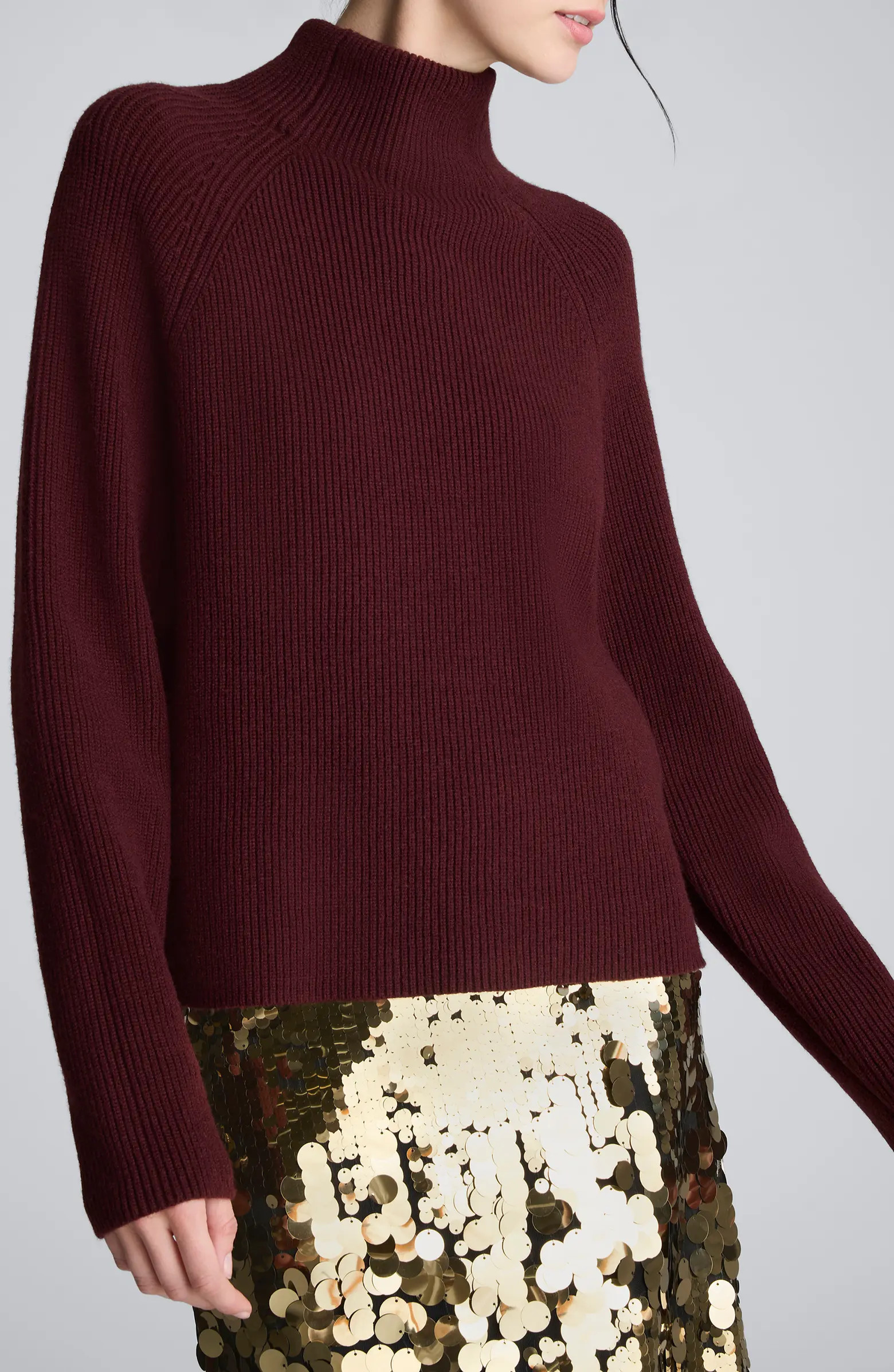 Raglan Sleeve Funnel Neck Sweater | Nordstrom