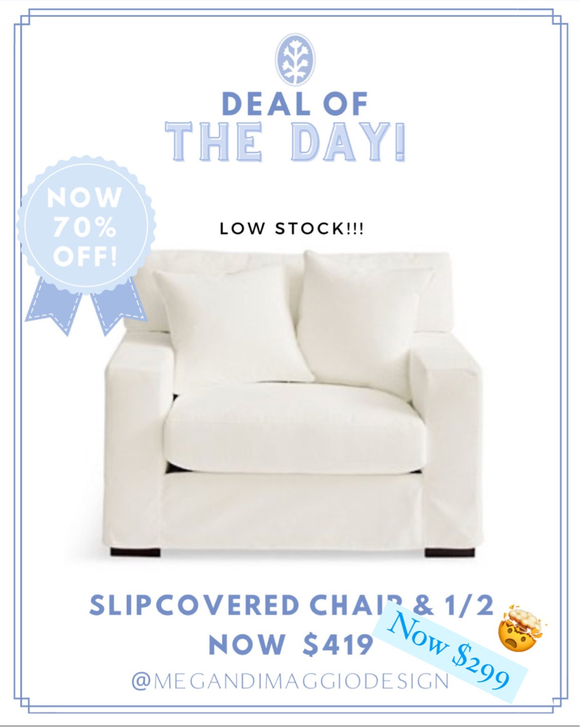 Wow!! Just shared this Slipcovered chair and a half the other day but now it’s down to JUST $299!! 🤯🙌🏻 Hurry tho stock is super limited!! Also linked the matching ottoman that’s also on clearance! 🏃🏼‍♀️🏃🏼‍♀️🏃🏼‍♀️

#LTKFind #LTKsalealert #LTKhome