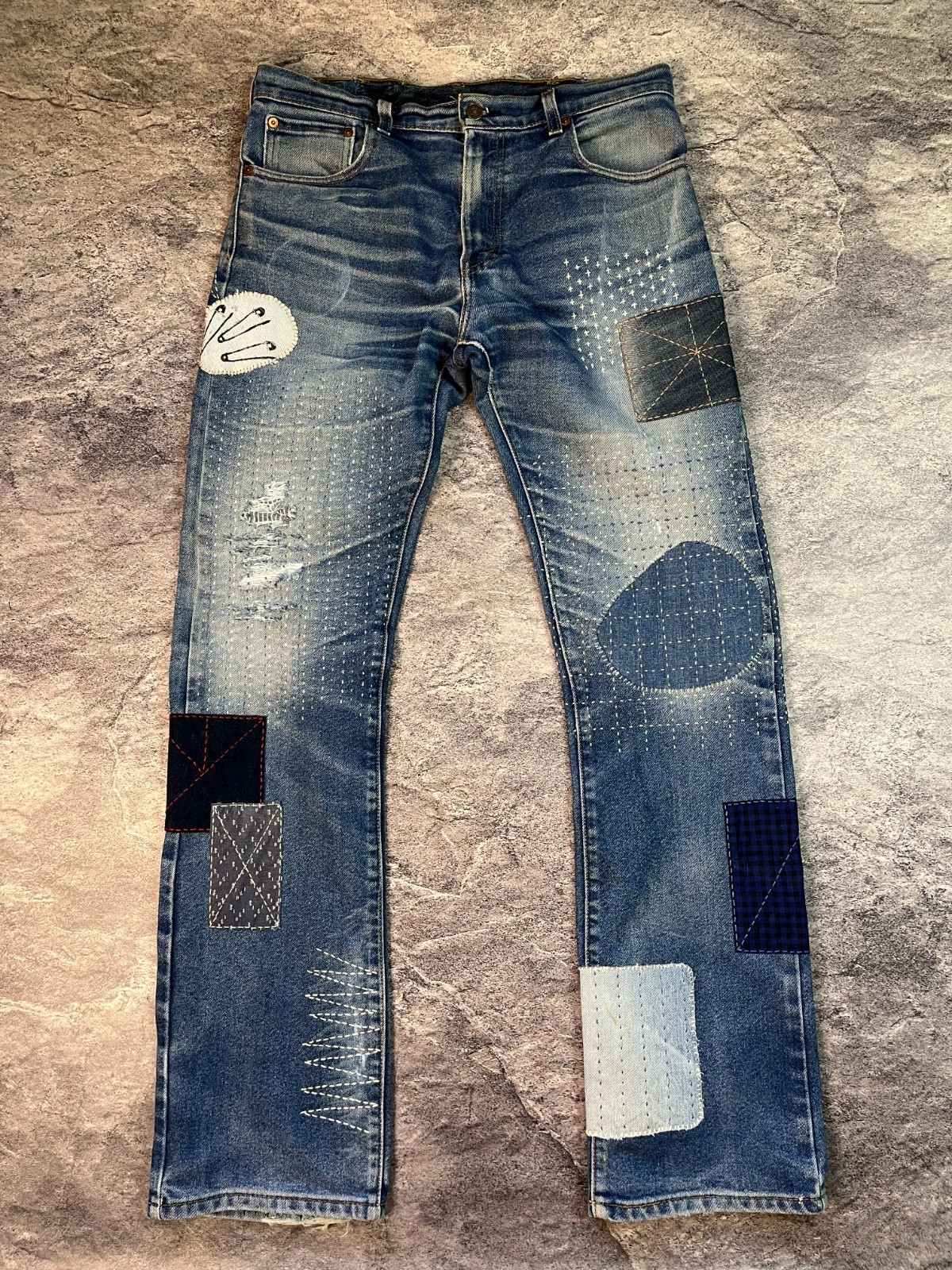 Unique Levi's 517 Sashiko Patchwork Custom Jeans - W34 L34 by Stia.Custom | eBay | eBay US