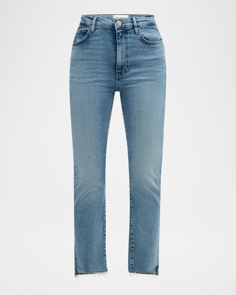 FRAME Le High Straight Corkscrew Hem Jeans | Neiman Marcus