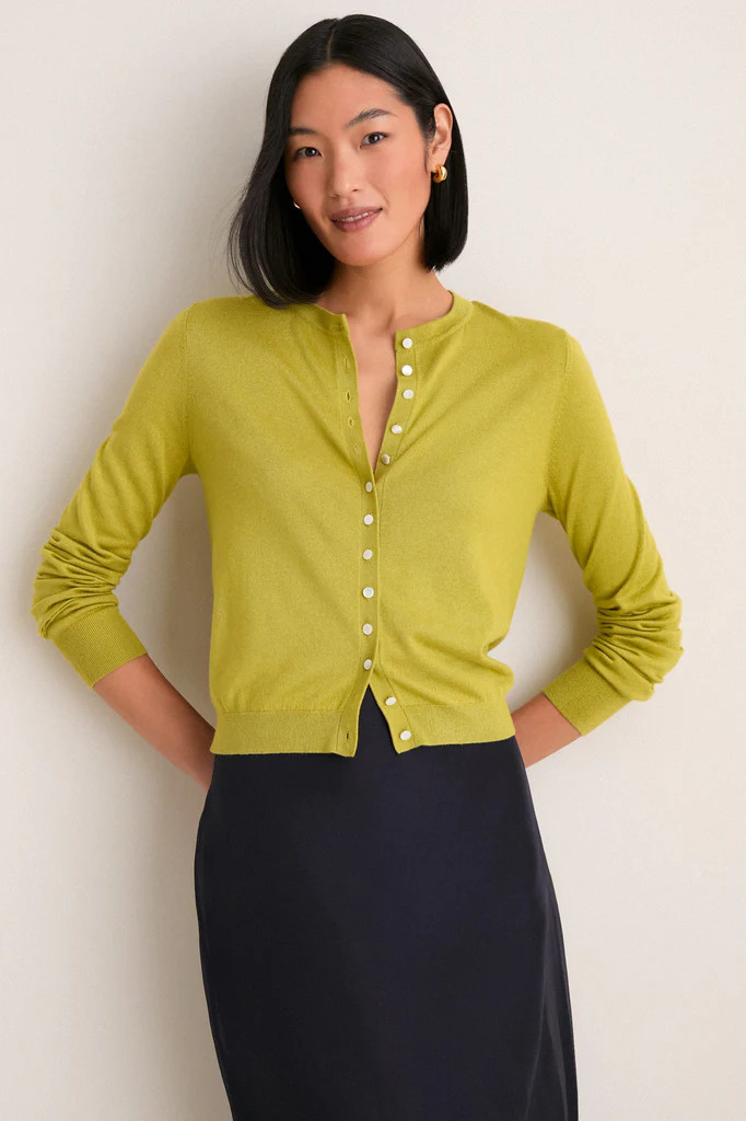 Pear Cashmere Silk Spencer Cardigan | Tuckernuck (US)