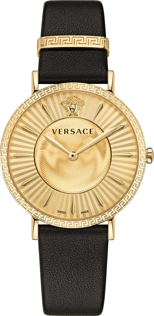 Versace V-Eternal Leather Strap Watch, 38mm | Nordstromrack | Nordstrom Rack