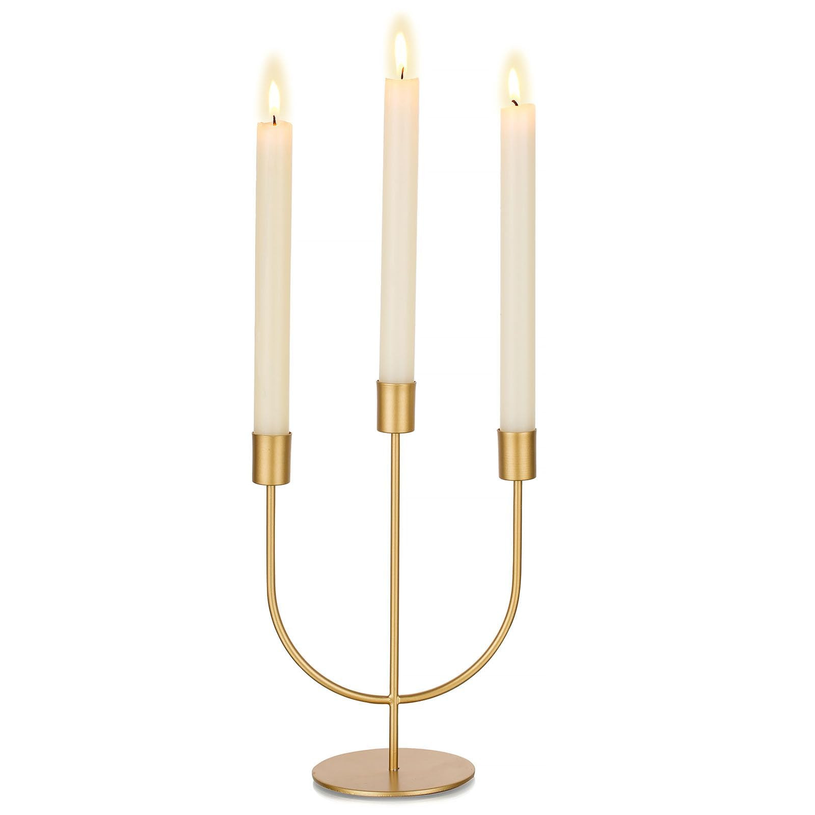 Sziqiqi Gold Candlestick Candle Holders - Candlesticks Candelabra Centerpiece for Tables 3-stem T... | Amazon (US)