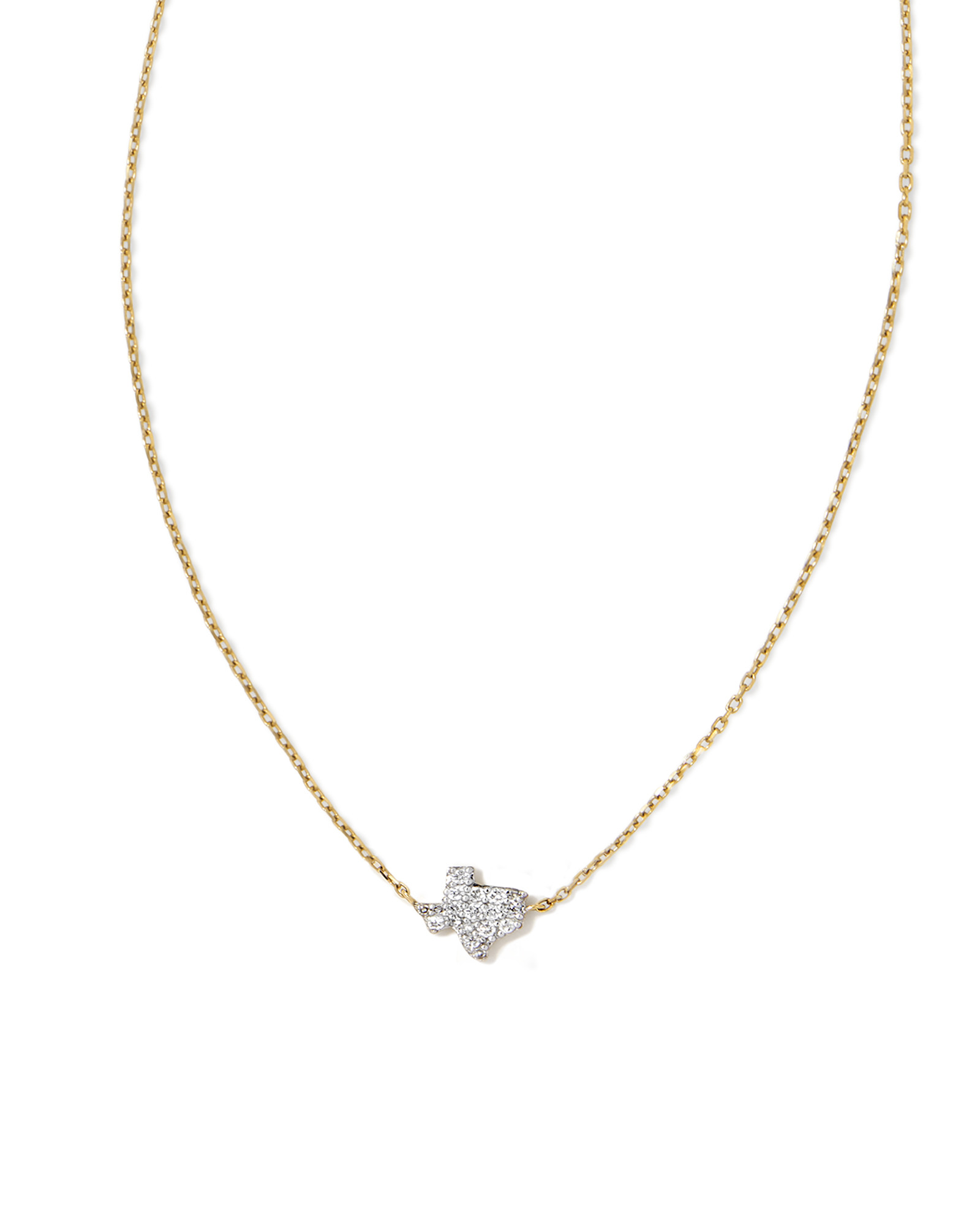 Tiny Texas 14k Yellow Gold Pendant Necklace in White Diamond | Kendra Scott | Kendra Scott