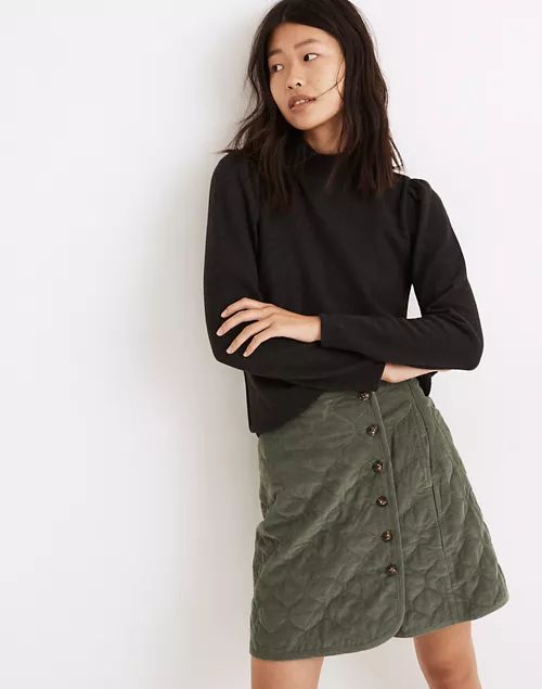 (Re)sourced Plush Mockneck Puff-Sleeve Top | Madewell