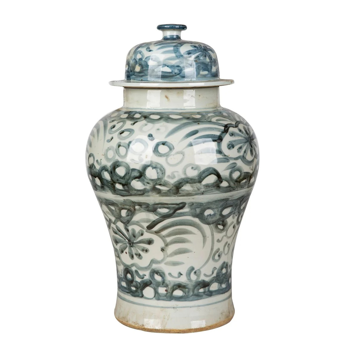 Blue And White Sea Flower Temple Jar Small | Bed Bath & Beyond
