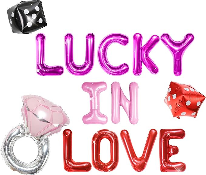 Lucky In Love Balloon Banner Vegas Bachelorette Party Decorations Casino Themed Lucky In Love Bri... | Amazon (US)