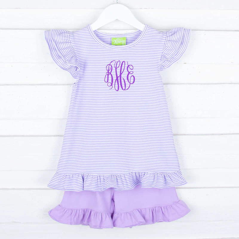 Milly Stripe Ruffle Short Set | Classic Whimsy
