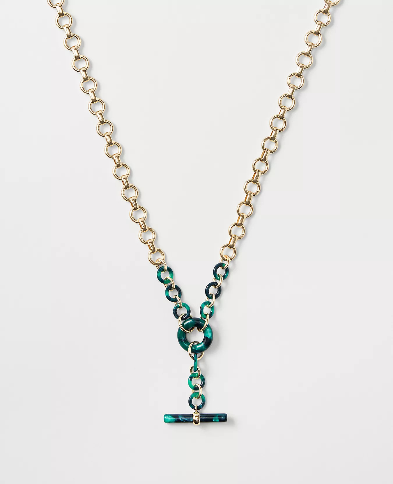 Tortoiseshell Print Bar Lariat Necklace | Ann Taylor (US)