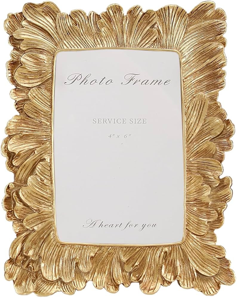 4x6 Picture Frames Gold Vintage Photo Frame for Table Top Display and Wall Hanging Home Decor | Amazon (US)
