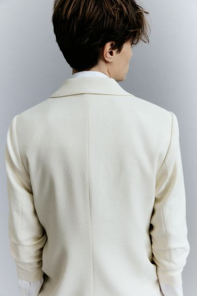 Gathered-sleeve Jacket - 3/4 sleeve - Regular length - Cream - Ladies | H&M US | H&M (US + CA)
