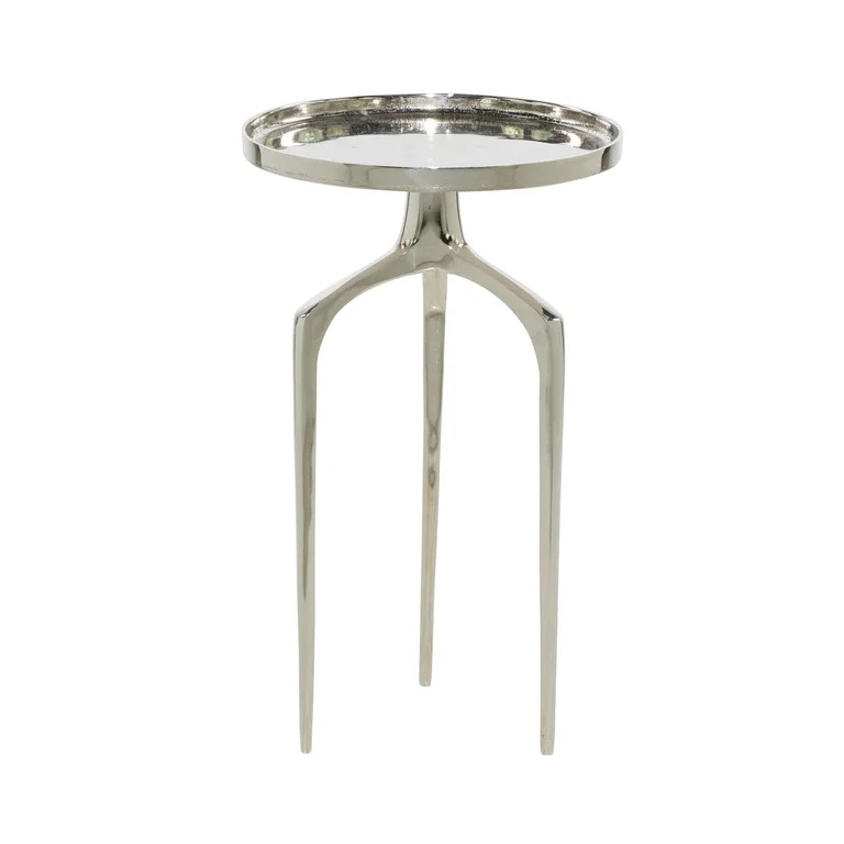 DecMode 13" x 22" Silver Aluminum Metal Tray Inspired Top Accent Table with 3 Tripod Legs, 1-Piec... | Walmart (US)