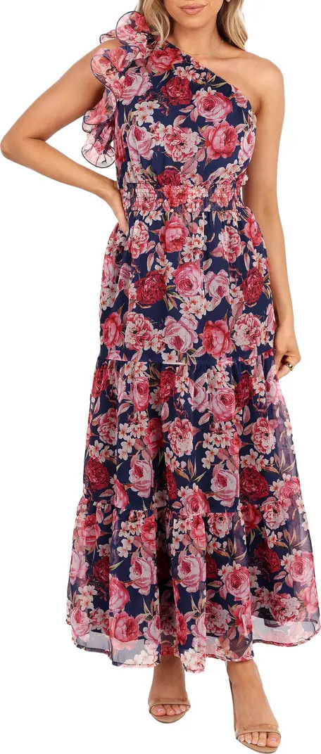 Layley One-Shoulder Floral Chiffon Maxi Dress | Nordstrom