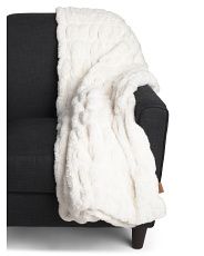 Ruched Faux Fur Throw | Marshalls
