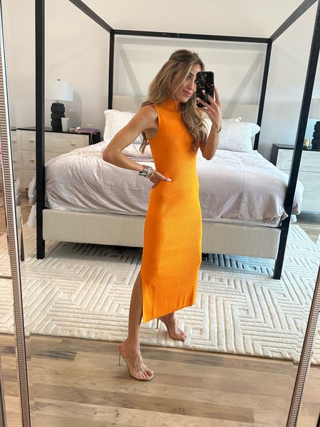 Orange midi dress Walmart size Xs 

#LTKunder50 #LTKunder100