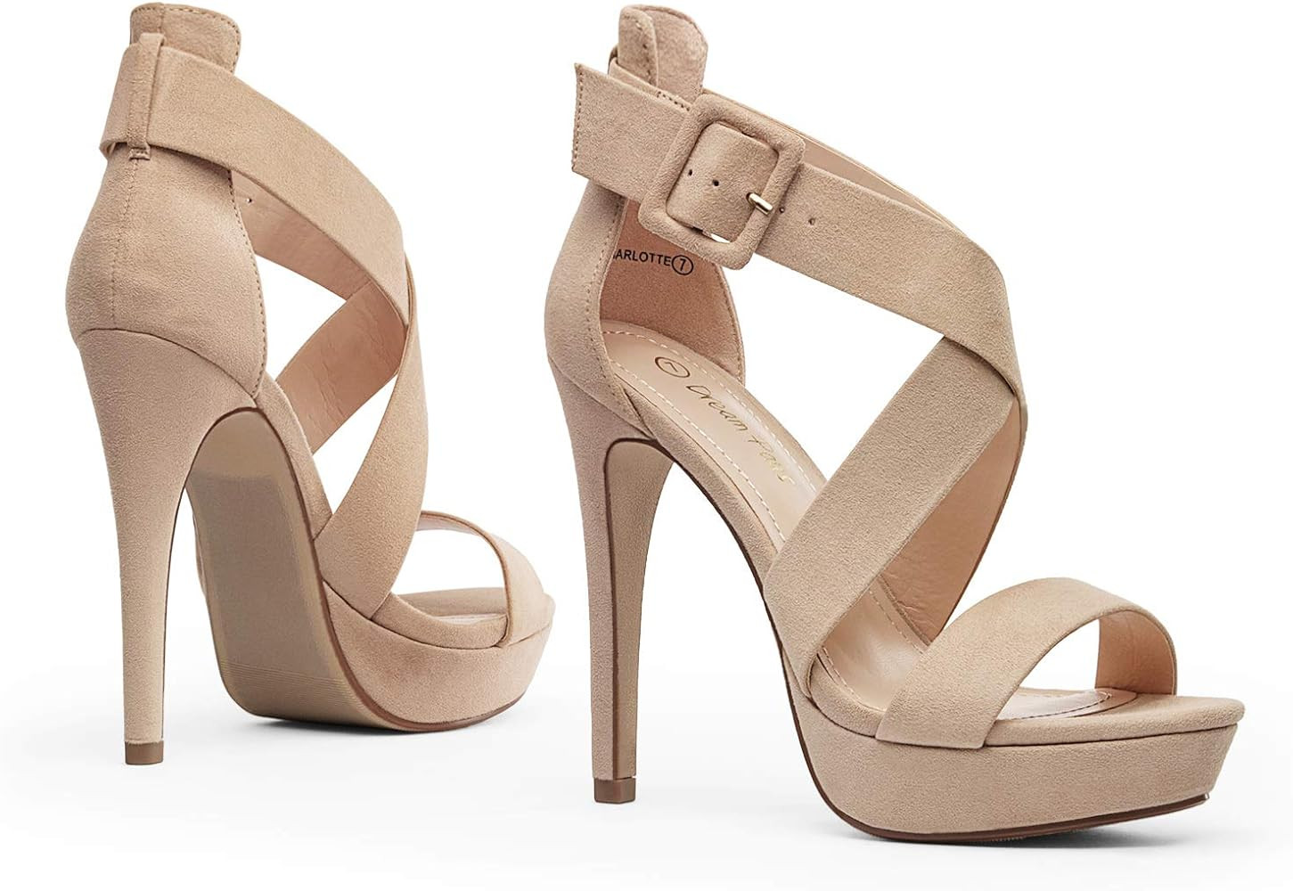 DREAM PAIRS Women's Open Toe High Stilettos Platform Party Pump Heel Sandals Charlotte | Amazon (US)