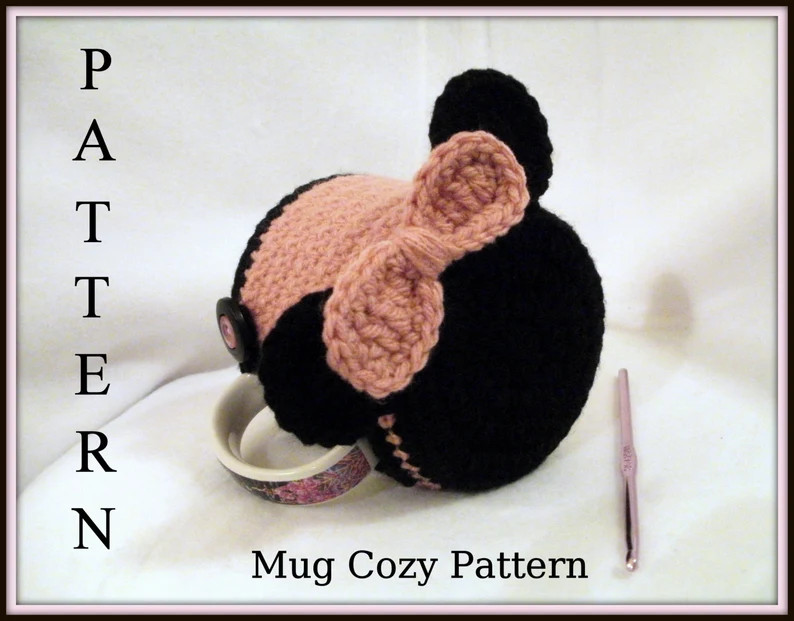 Crochet Mug Cozy PATTERN Mickey and Minnie Mouse Inspired Mug Cozy and Coaster in One - Etsy | Etsy (US)