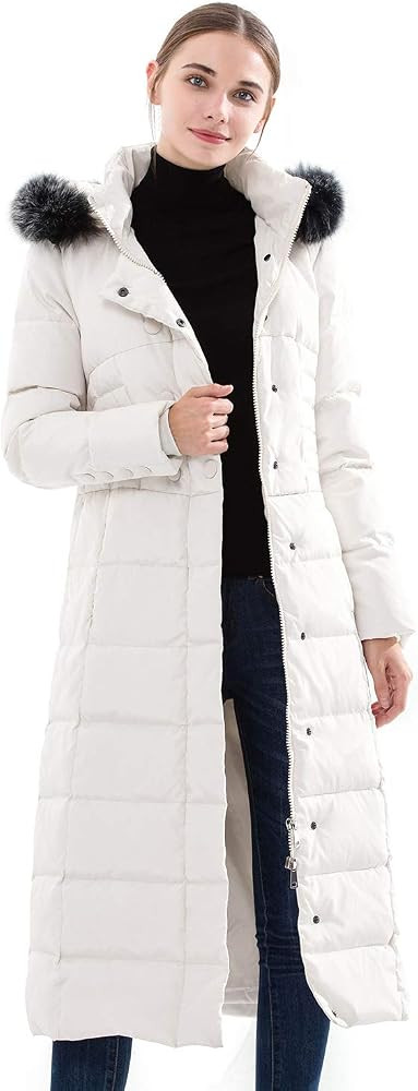 Obosoyo Women's Hooded Thickened Long Down Jacket Maxi Down Parka Puffer Coat | Amazon (US)