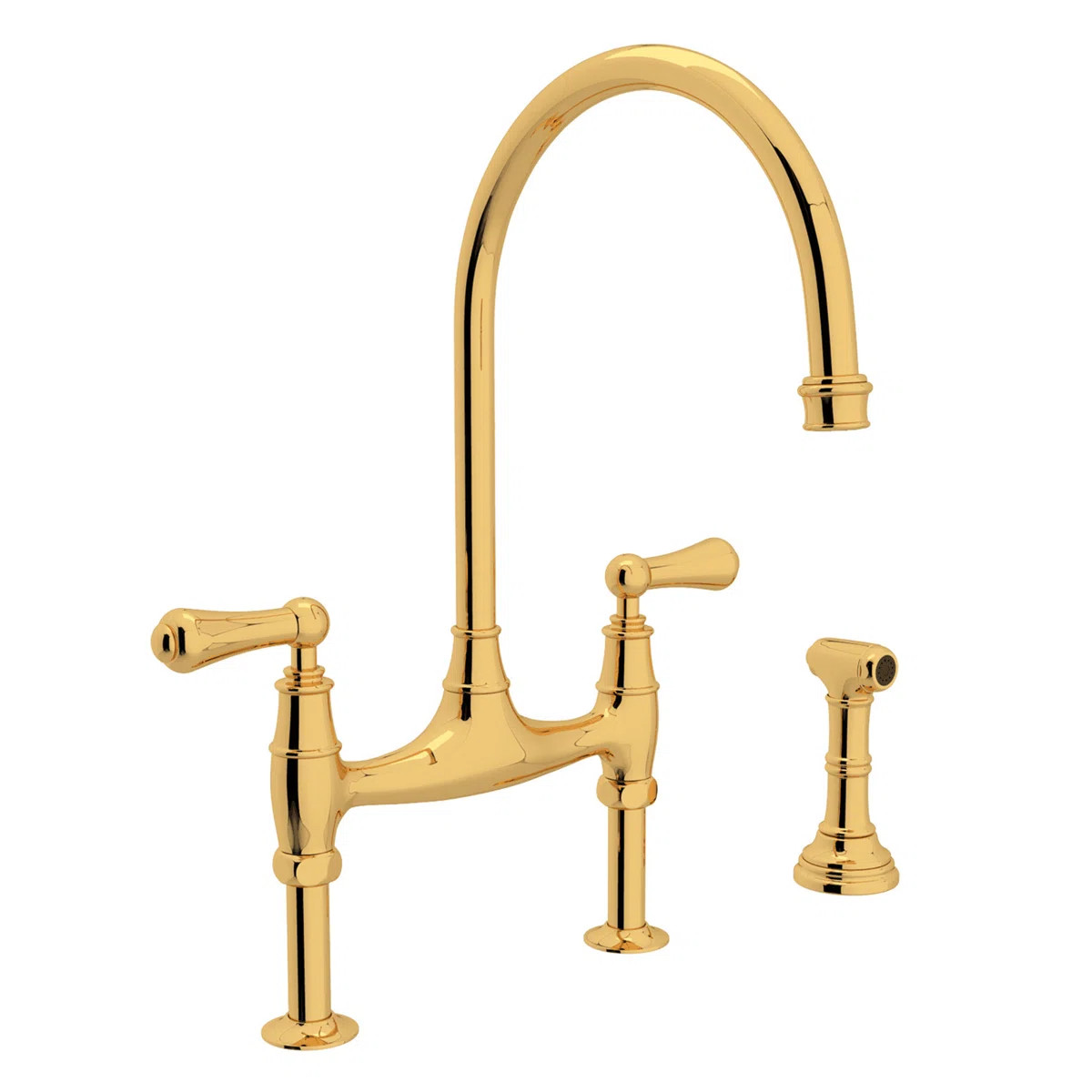 Georgian Era Bridge Kitchen Faucet With Side Spray U.4719L-ULB-2 | Wayfair North America