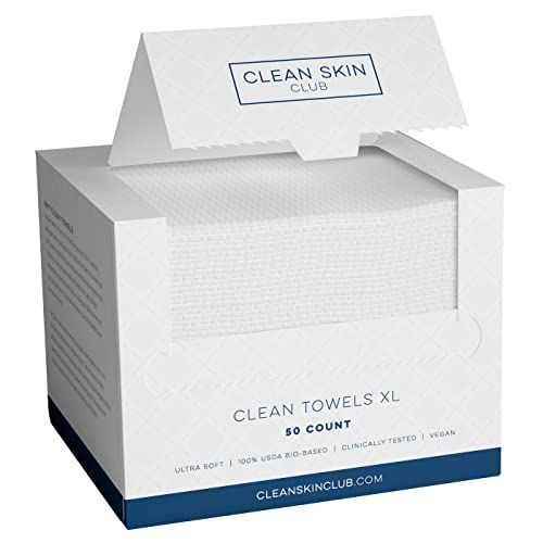 Clean Skin Club Clean Towels XL, Biobased Face Towel, Disposable Face Towelette, Facial Washcloth... | Amazon (US)