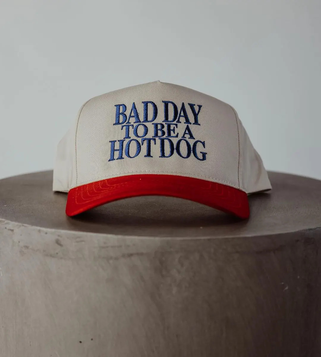 Original Designer* Bad Day to Be a Hot Dog Embroidered Trucker Hat - Etsy | Etsy (US)