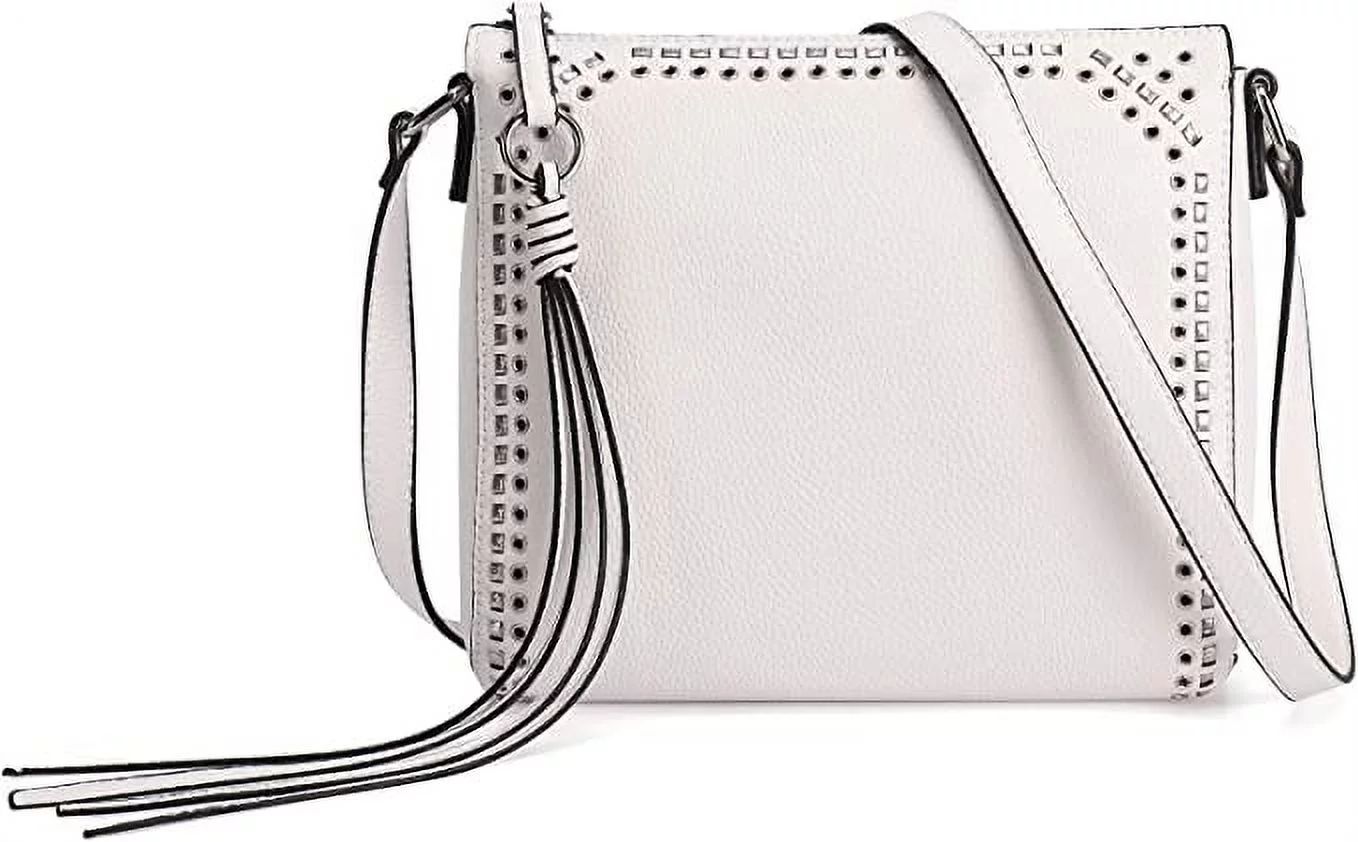 AnsTOP Women's Crossbody Bags Handbag Zipper Purse Shoulder Bag PU Leather with Tassel,White - Wa... | Walmart (US)