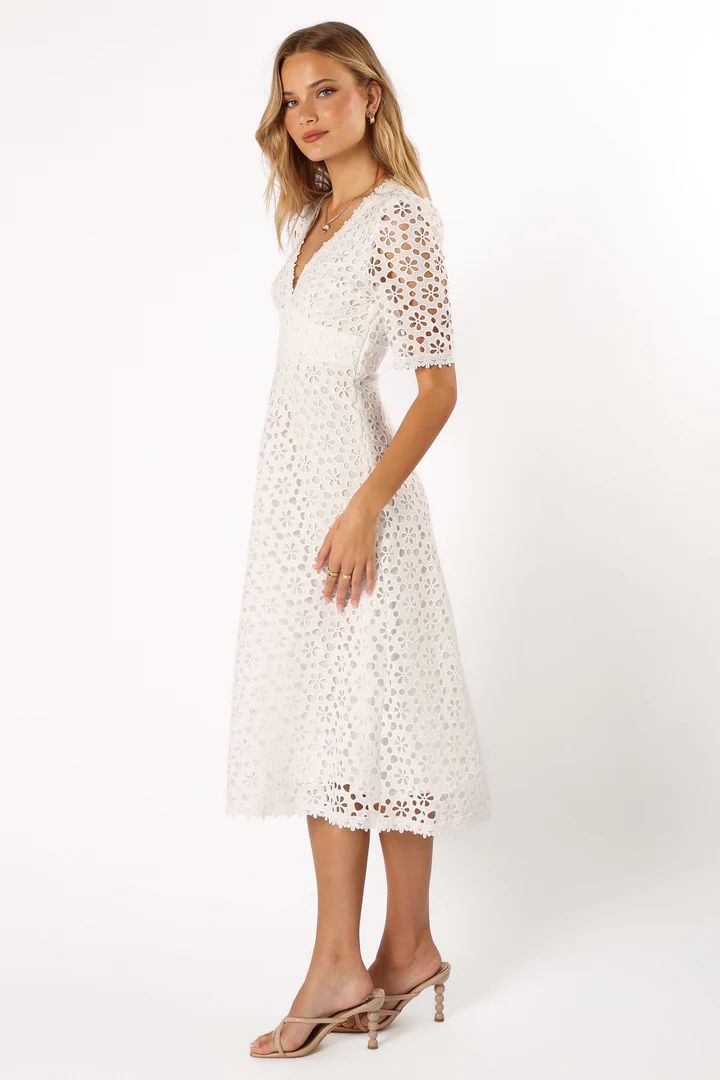 Camellia Midi Dress - White | Petal & Pup (US)