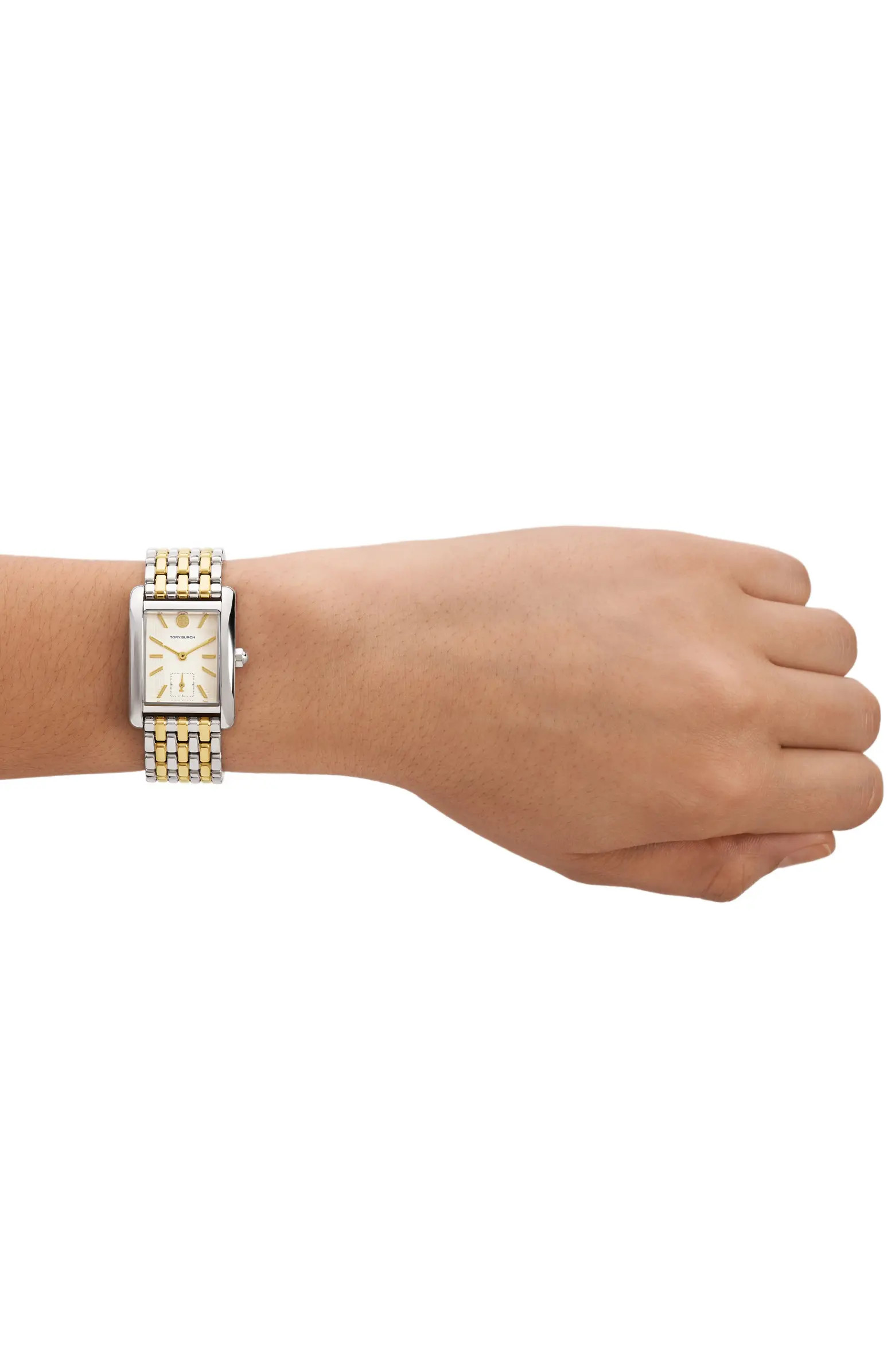 Eleanor Two-Tone Stainless Steel Bracelet Watch, 25mm x 34mm | Nordstrom