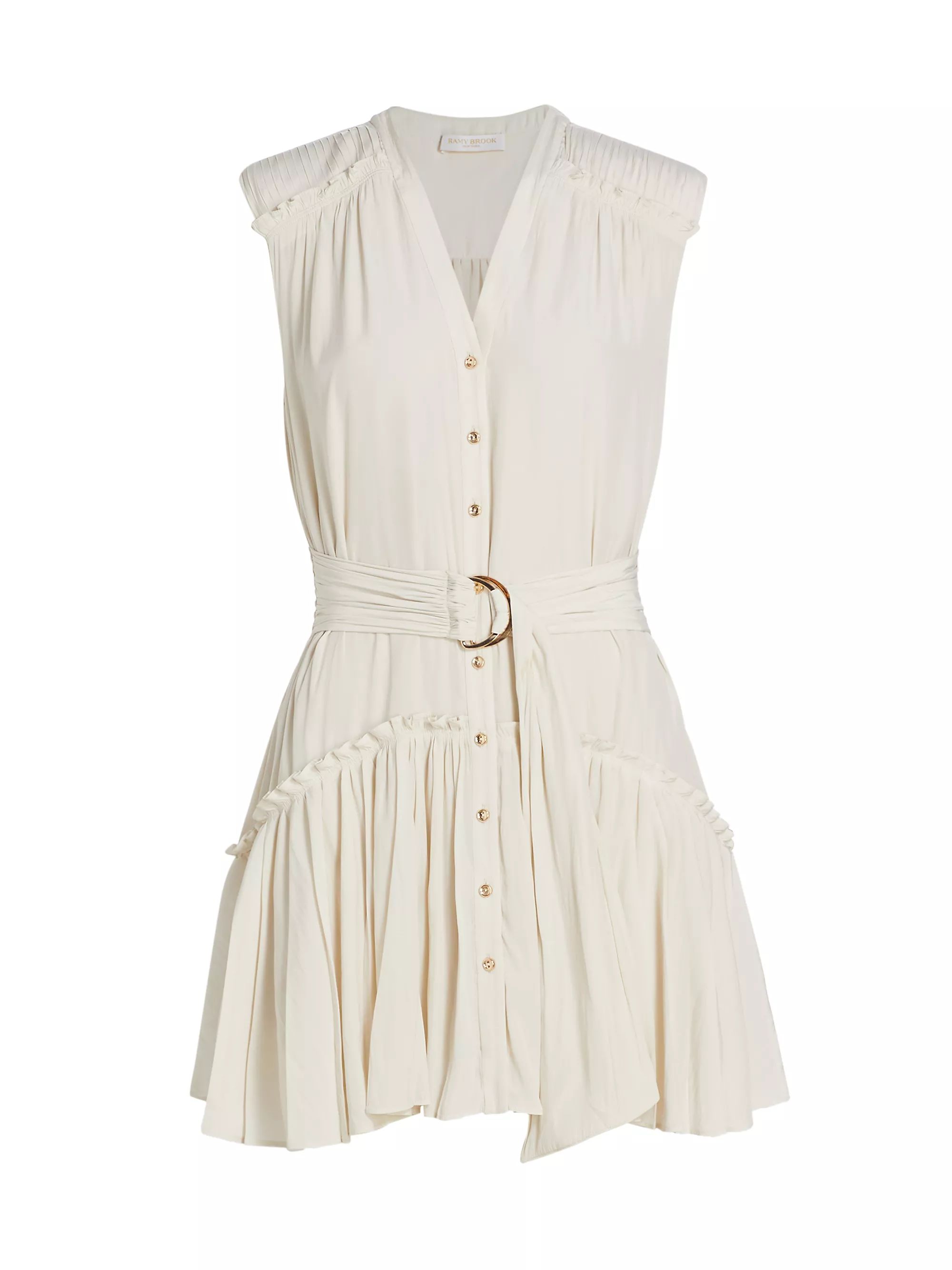 Miley Sleeveless Belted Minidress | Saks Fifth Avenue