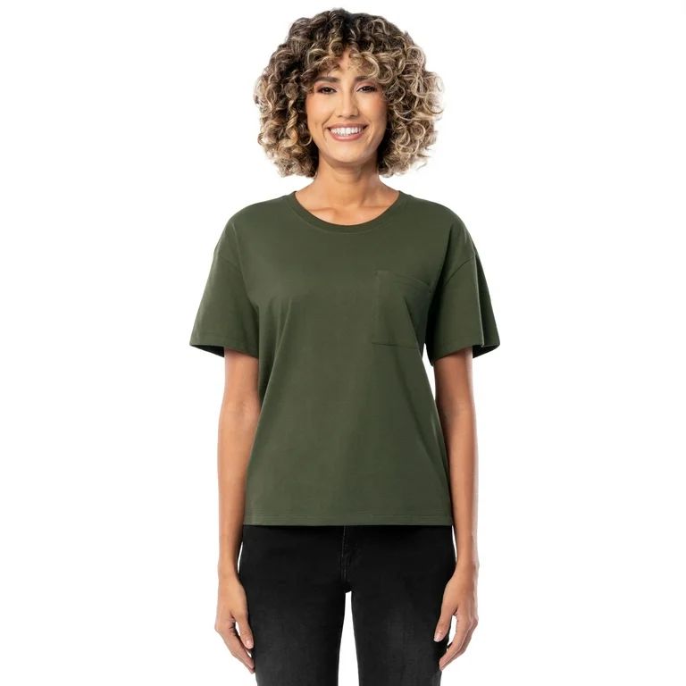 Time and Tru Women's Short Sleeve Boyfriend T-Shirt | Walmart (US)